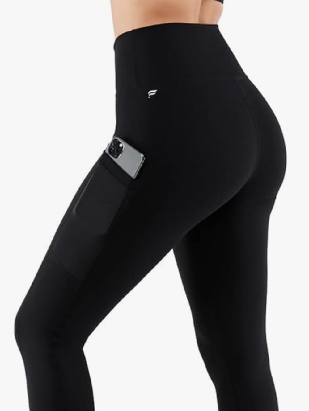 Fabletics PowerHold Black High-Waisted Leggings with Side Pockets - Picture 3 of 7